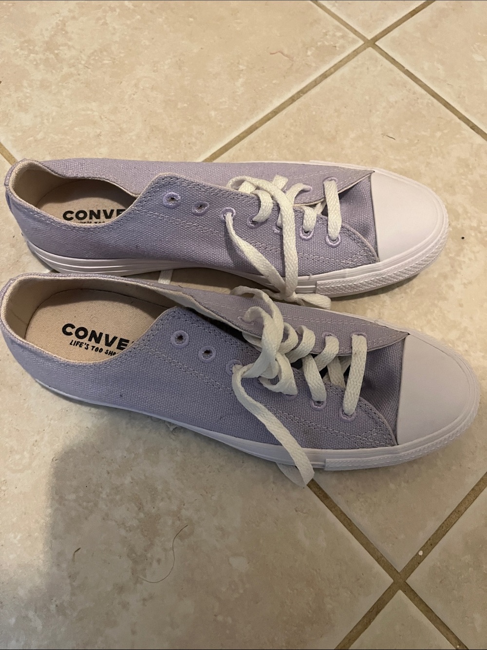 Converse Lavender Canvas Low-Top Sneakers